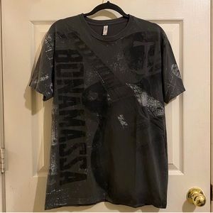 Vintage Joe Bonamassa Blues Guitarist AOP Guitar Concert Band Tee Gray Large